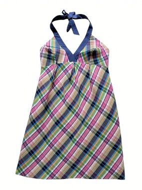 Lilly Pulitzer Madras Plaid Halter Sundress Cotton Size 6 Preppy Summer